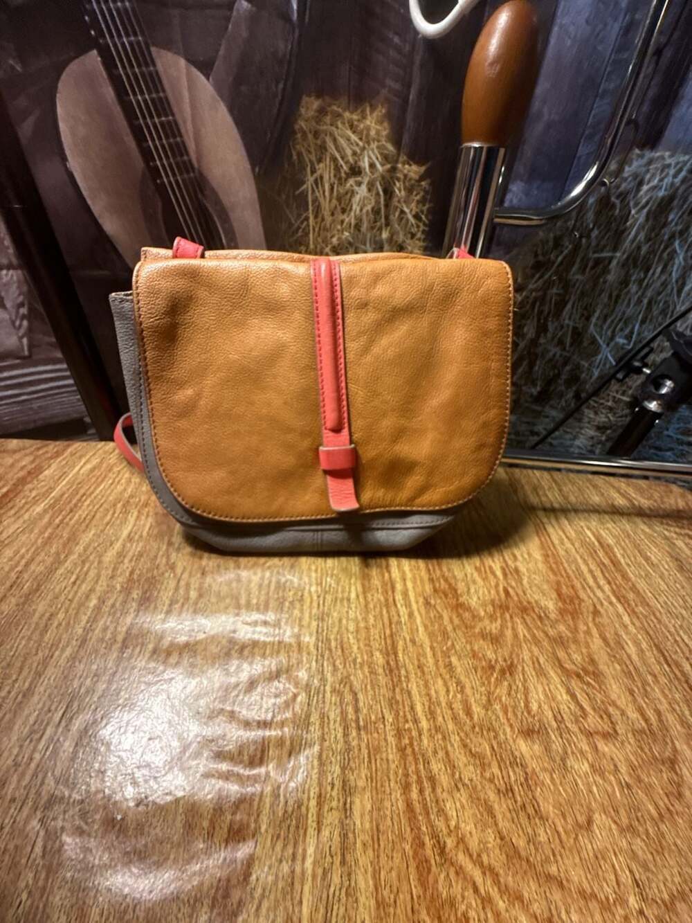Fossil Collette Leather Colorblock Crossbody Bag